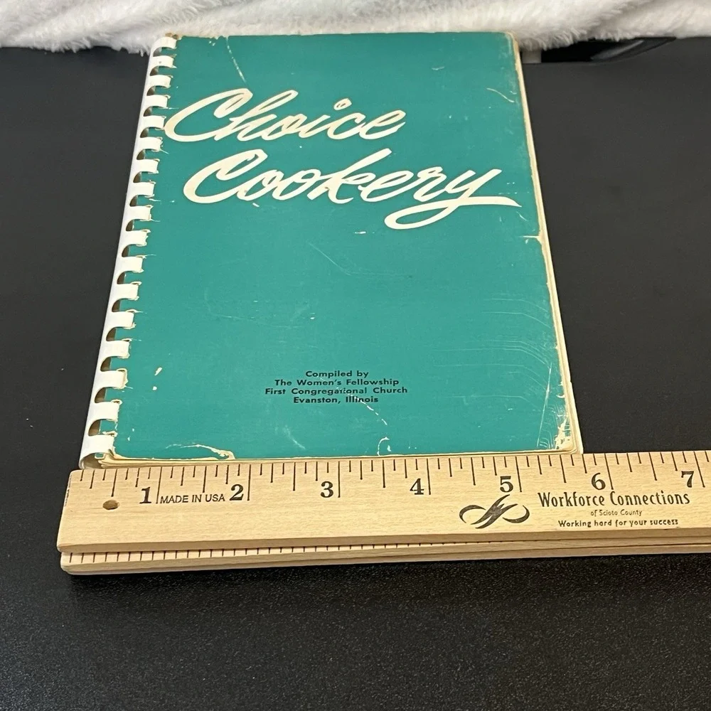 Vintage Church Cookbook CHOICE COOKERY Cooking Recipes Paperback Plastic Binding